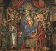 BOTTICELLI, Sandro San Barnaba Altarpiece (Madonna Enthroned with Saints) gfj oil painting
